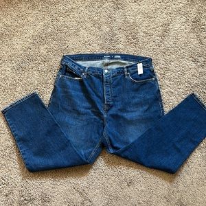 Old Navy Womens Extra High Waisted Sky Hi Straight Button Fly Jeans Size 18 Blue